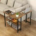 360° Rotatable Sofa Side Table L-shaped Laptop Desk Snack Table w/Shelf
