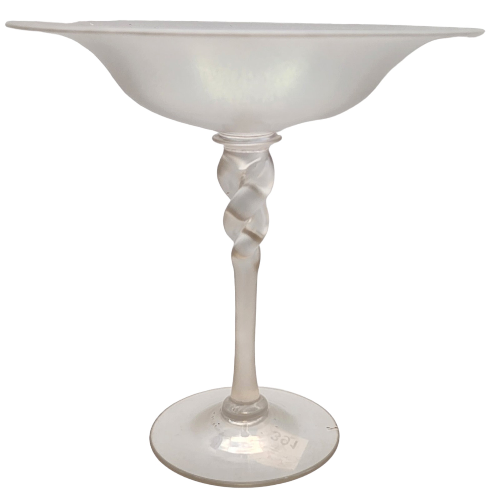 Steuben Verre de Sole Iridized Twisted Stemmed Flared Compote 7
