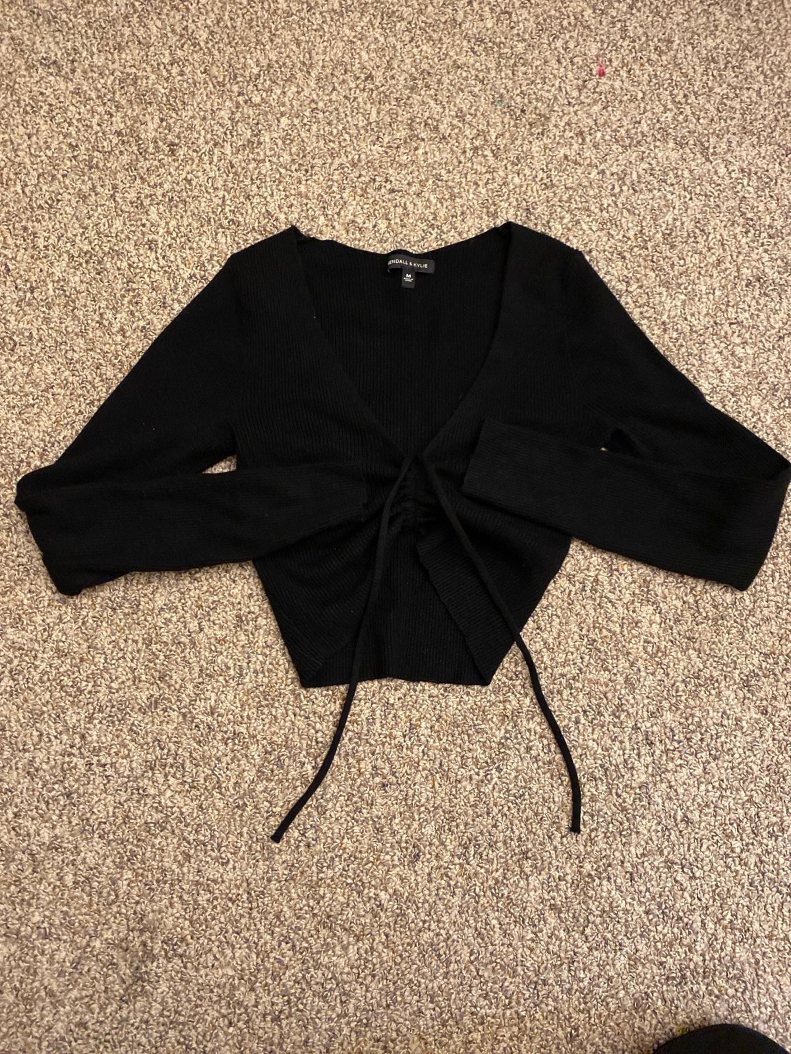 KENDALL & KYLIE Knit cropped top black M
