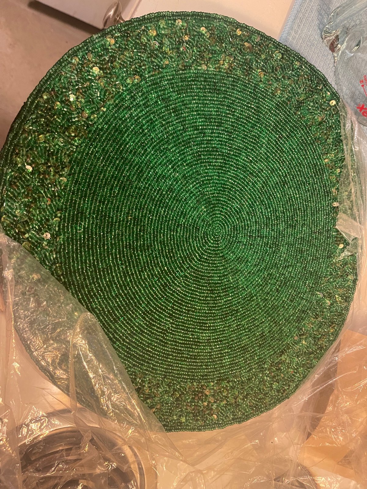 Beaded table mat