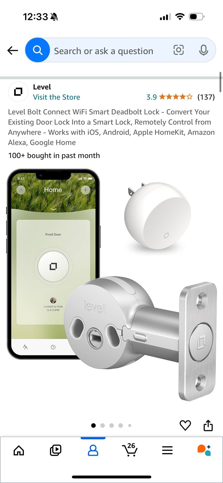 level bolt connect wifi smart deadbolt lock