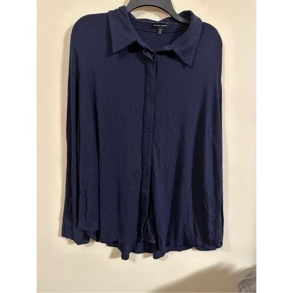 Universal Standard Navy Button Down Shirt
