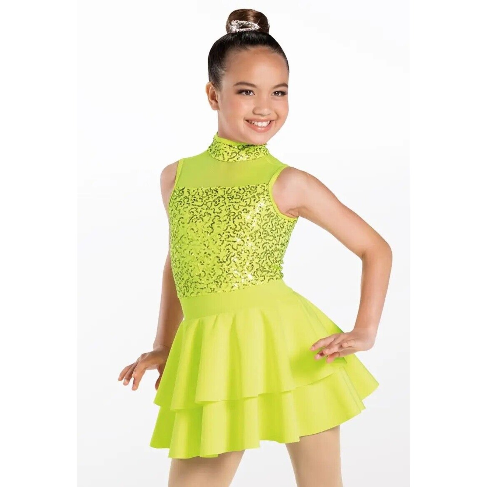 Dance Costume Weissman 13024 Intermediate Child Green Jazz Sequin