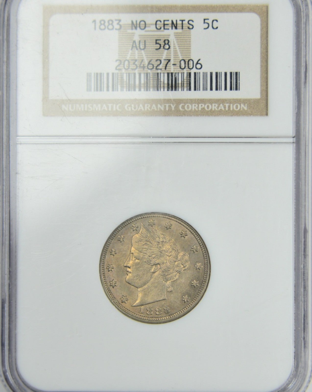 1883 V nickel NGC