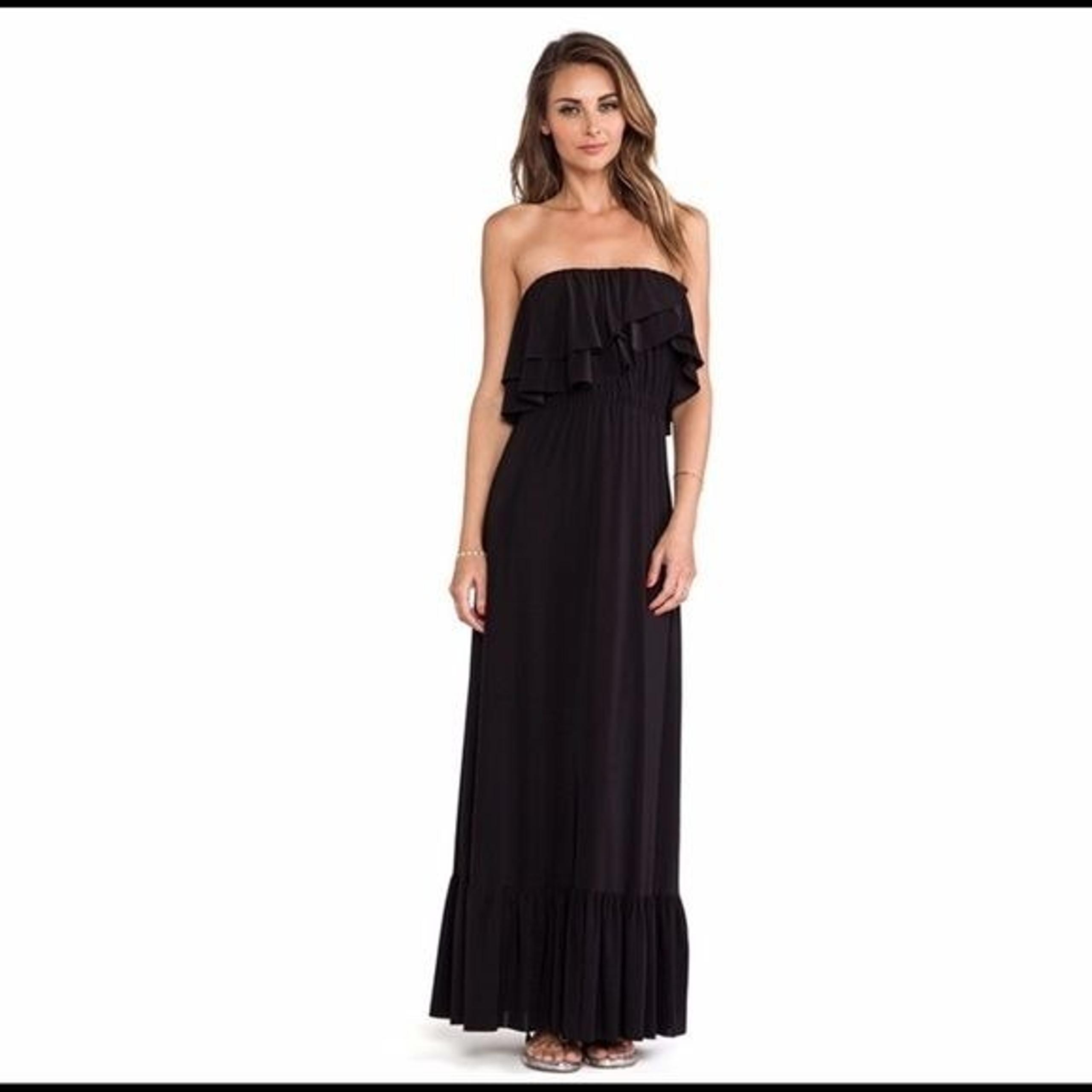 T-Bags Ruffle Strapless Maxi Dress Size Medium EUC