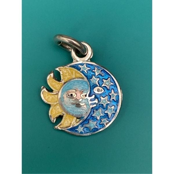 Sun Moon .980 Sterling Silver Jewelry Charm #stars
