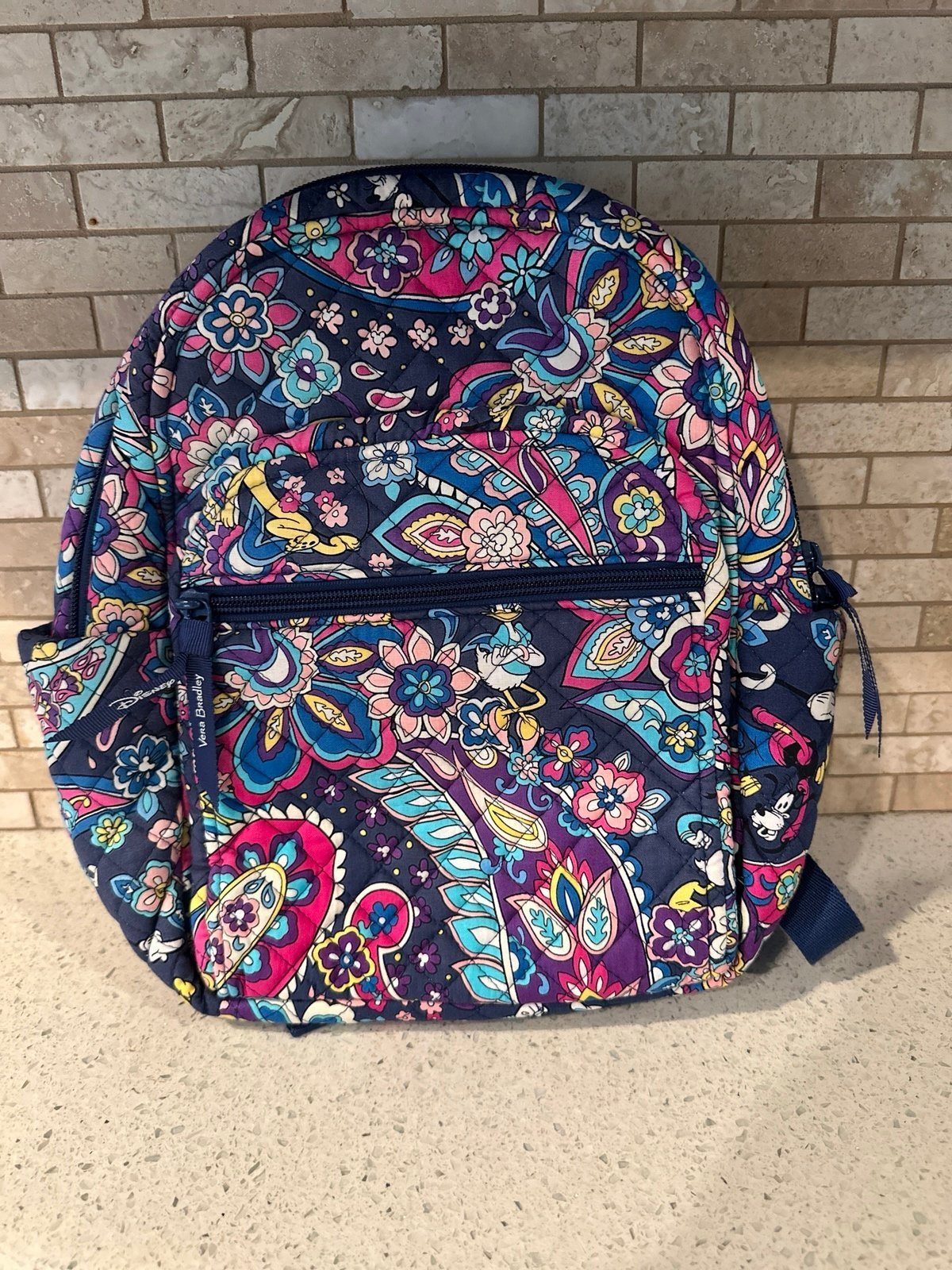 Disney Vera Bradley Sensational Six paisley Campus Backpack Limited Edition ba