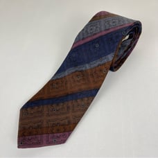 Givenchy Vintage Italian Silk Tie- Orange, Blue & Pink