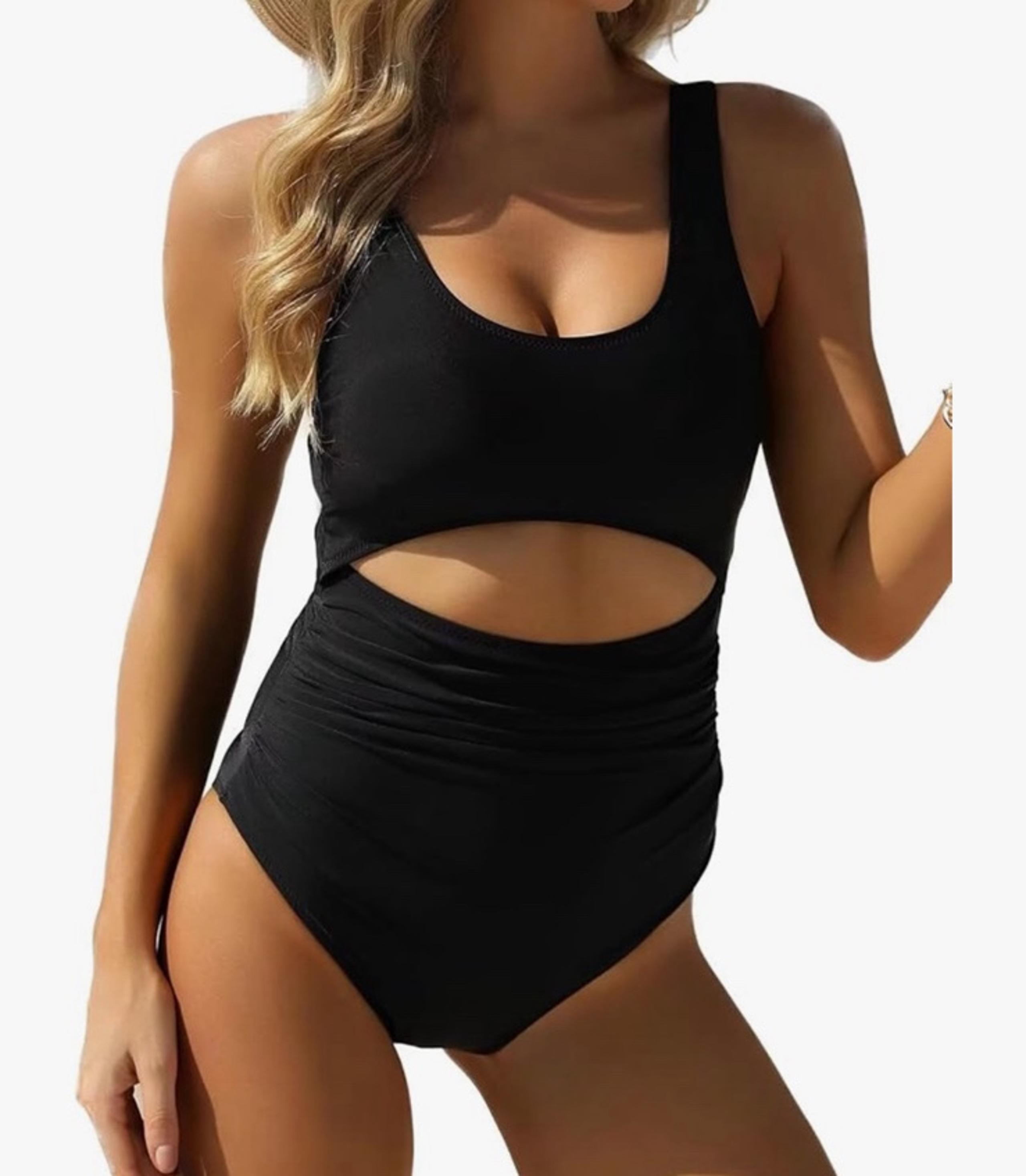 Vimpunec Tummy Control Cutout High Waisted One Piece Swimsuit