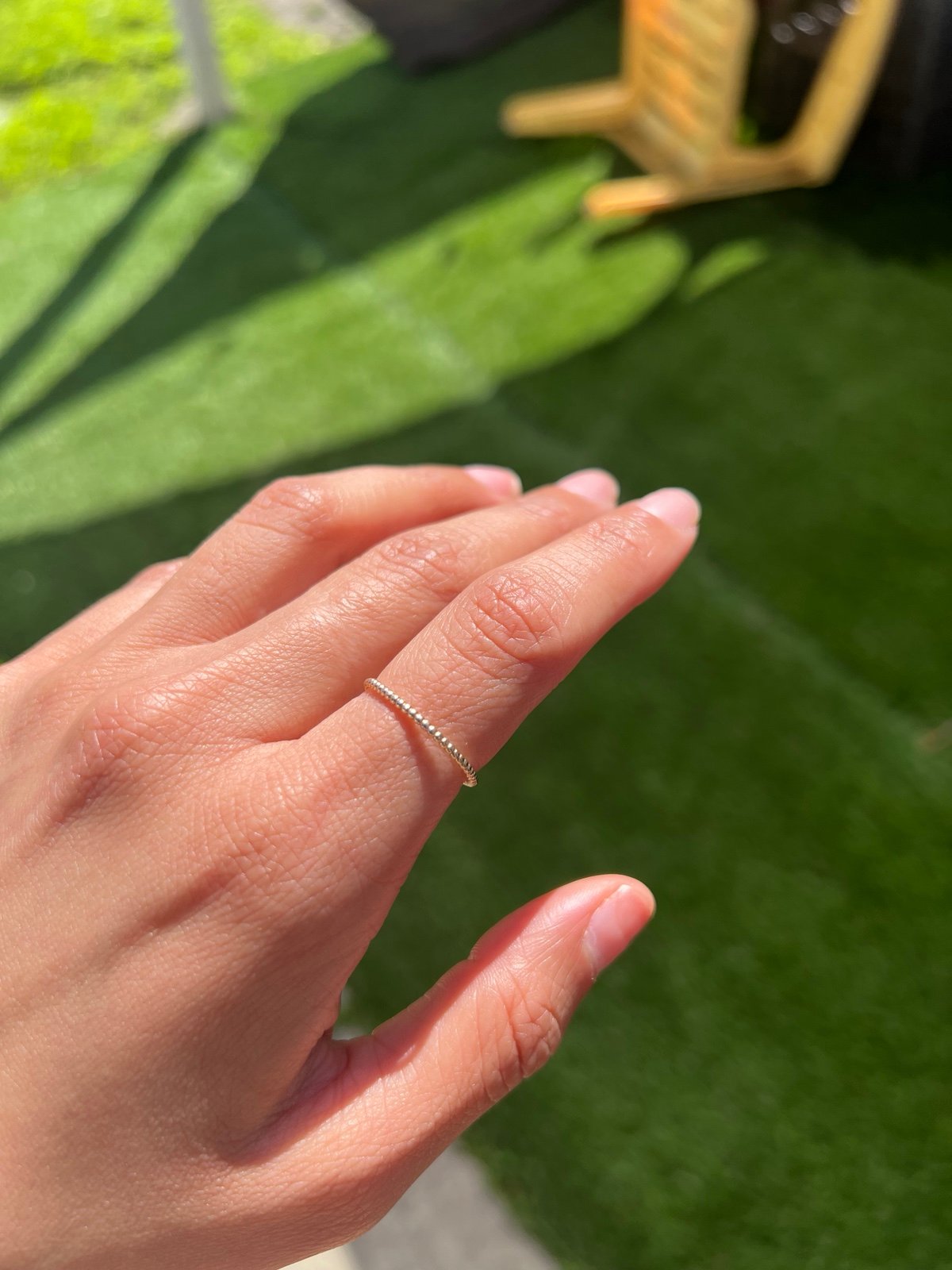 Beaded gold ring
