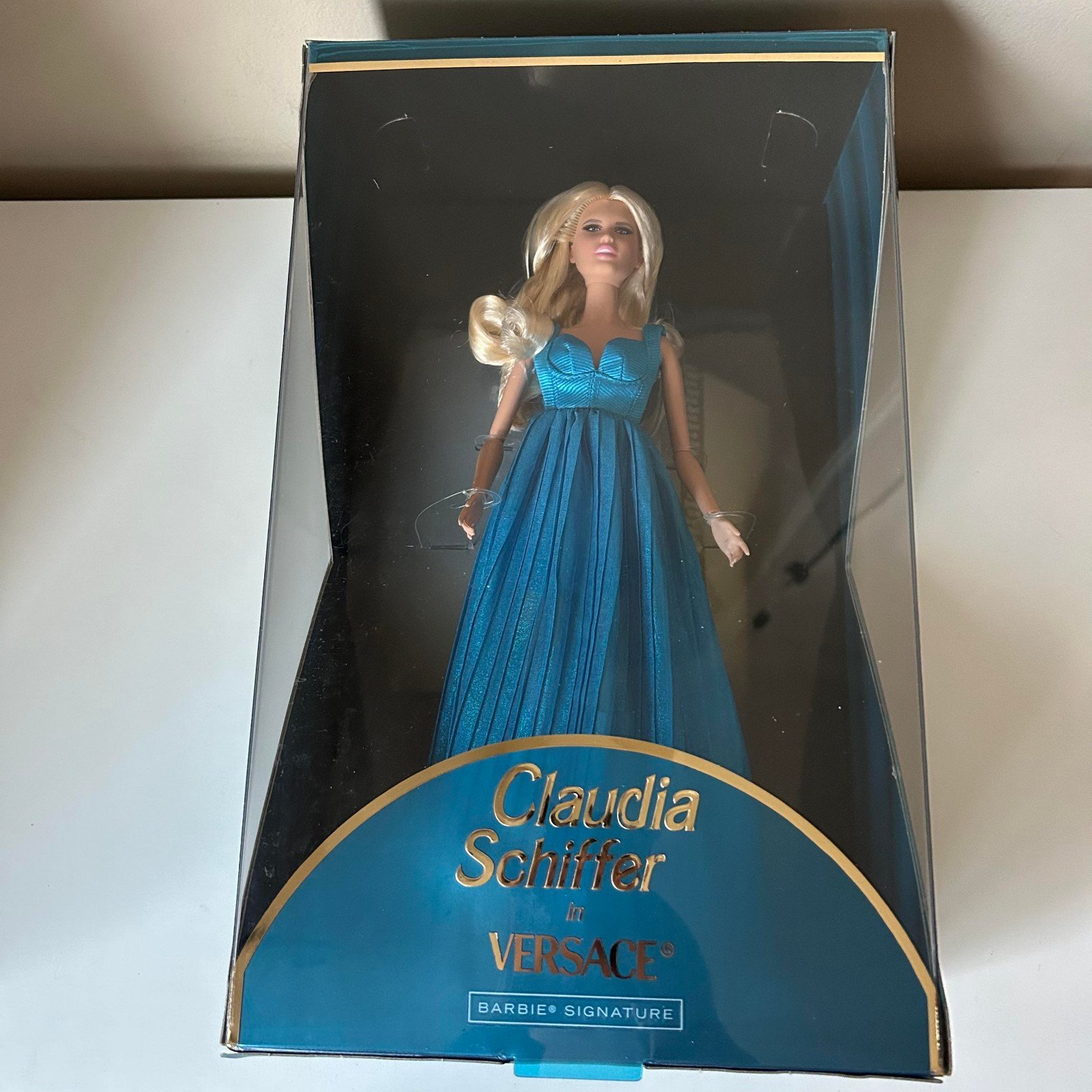 BRAND NEW Barbie Claudia Schiffer in Versace Blue