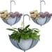 3 Pack Galvanized Metal Umbrella Wall Planter, Hanging Wall Flower Holder