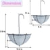 3 Pack Galvanized Metal Umbrella Wall Planter, Hanging Wall Flower Holder