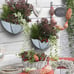 3 Pack Galvanized Metal Umbrella Wall Planter, Hanging Wall Flower Holder