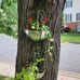 3 Pack Galvanized Metal Umbrella Wall Planter, Hanging Wall Flower Holder