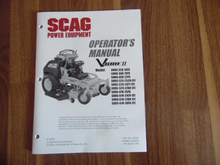 2020 SCAG Power Equipment V-RIDE II Mower Owners Manual ...B