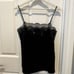 Sandro Paris Black Lace Silk Tank Top