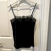 Sandro Paris Black Lace Silk Tank Top