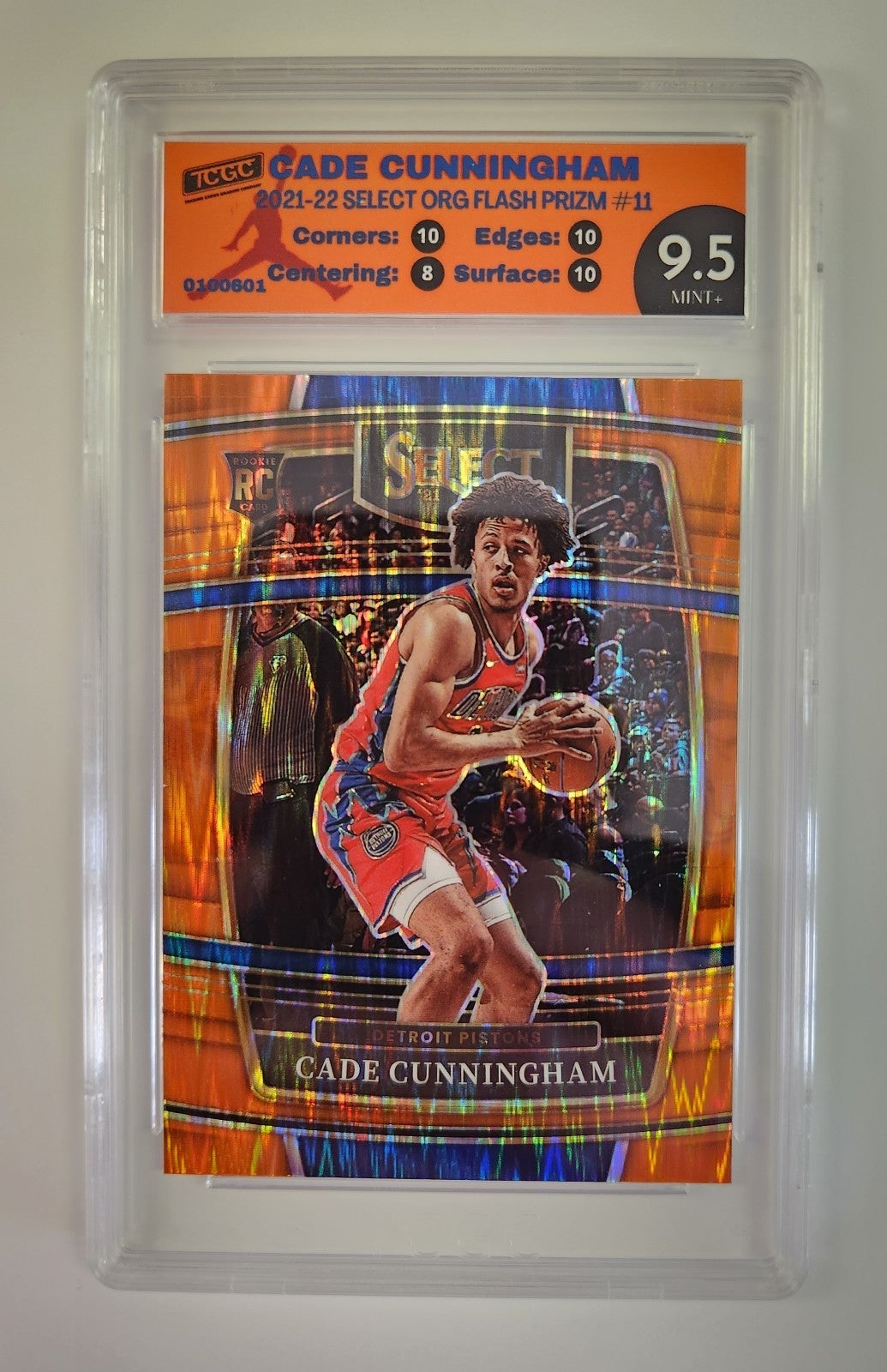 2021-21 Cade Cunningham Select Orange Flash Rookie #11 TCGC 9.5