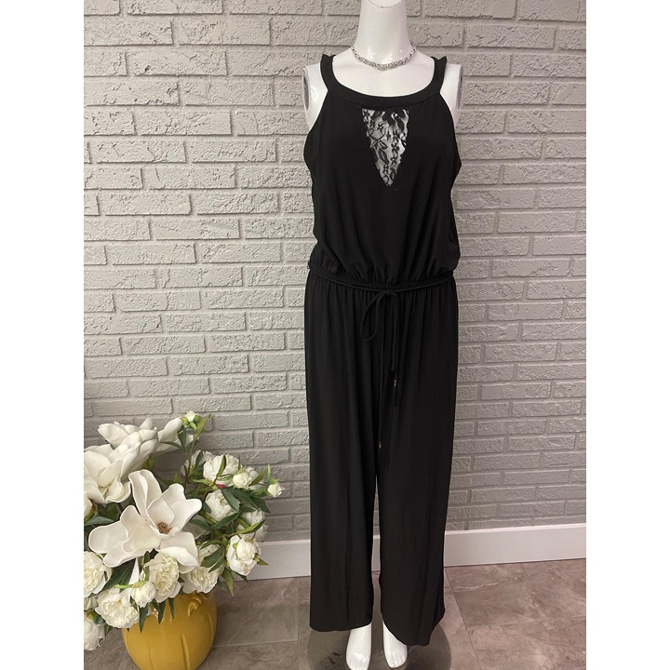 Emma & Michele Women Black Jumpsuit Size L