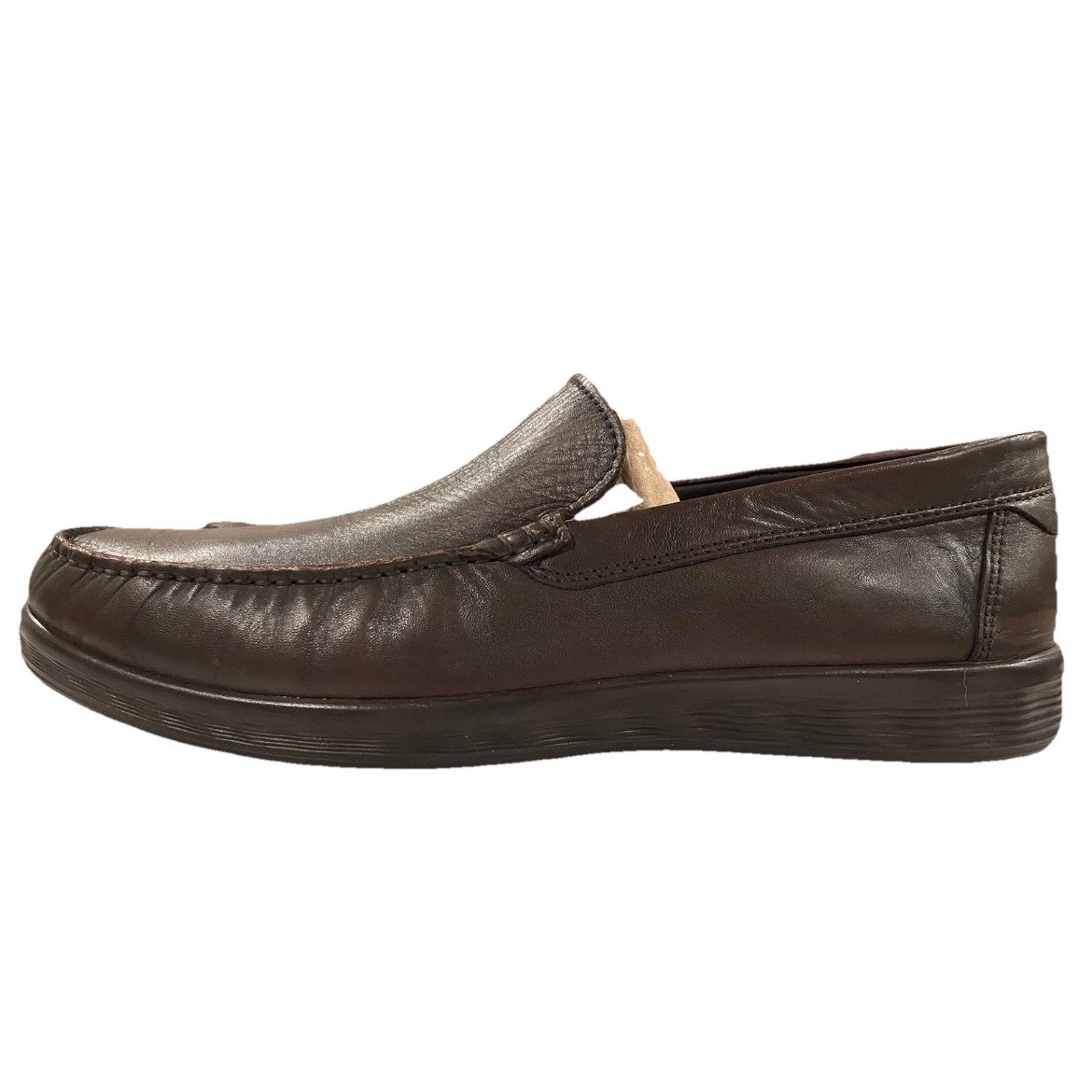 New ECCO Men's Brown leather Moccasins size45 US11-11.5 Slip On Shoes Loafers