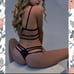 NWT sexy black strappy lingerie set M