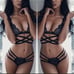 NWT sexy black strappy lingerie set M