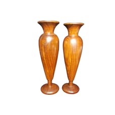 Vintage Pair of Mid Century Modern Hollywood Regency Wood Bud Vase Felt Bottoms