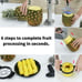 Pineapple Corer and Slicer Tool Black Handle Upgraded Cutter