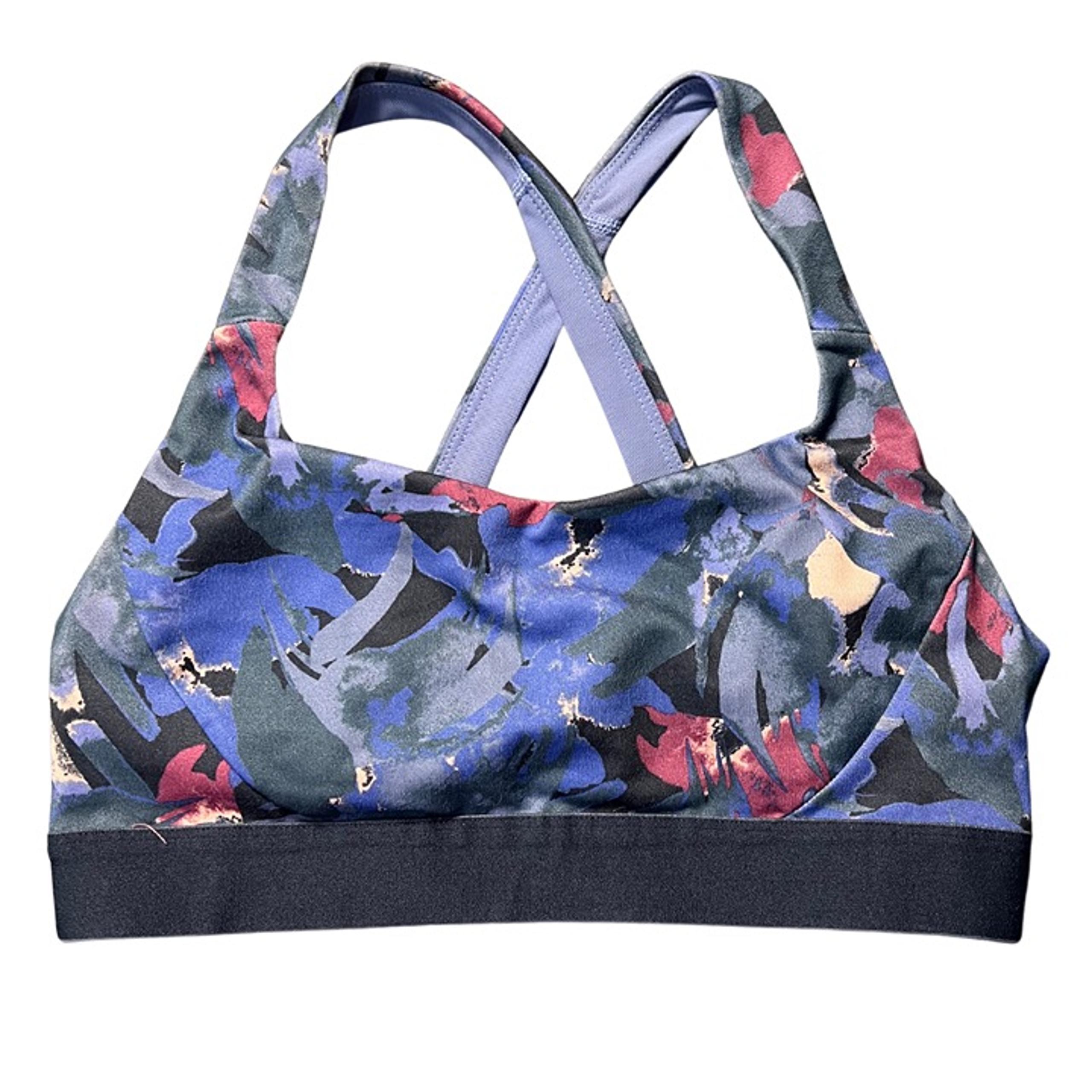 Patagonia Womens Switchback Sports Bra Cross-back Floral Gym Wear - MEDIUM