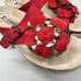 Mephisto Red Leather Helen Flower Sandals Womens 39 Beachy Slip On Casual Summer