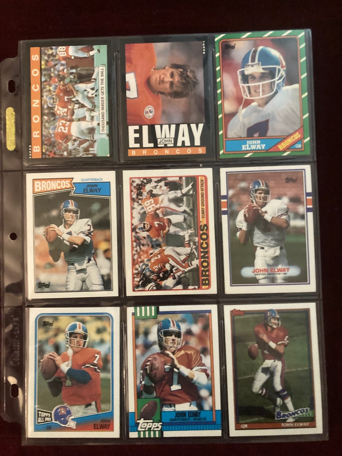 Lot of John Elway football cards 21 cards mint condition