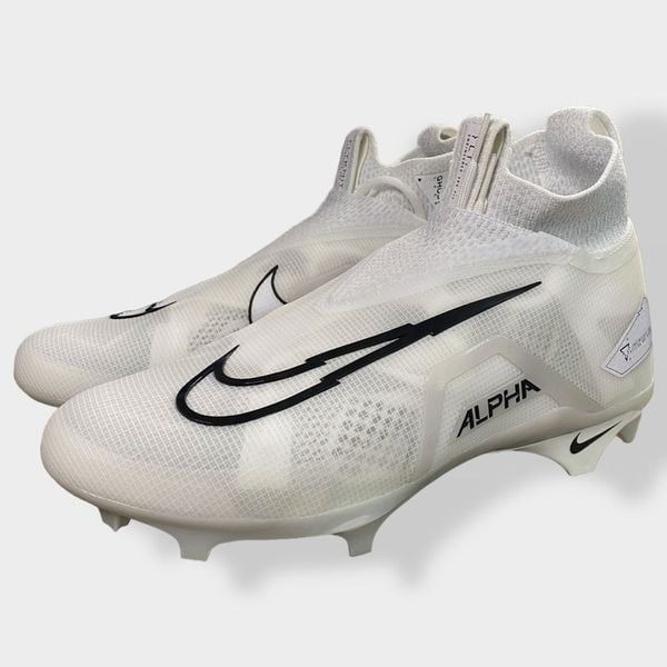 Nike Alpha Menace Elite 3 Football Cleats Platinum Black CT6648-109 size 11 New