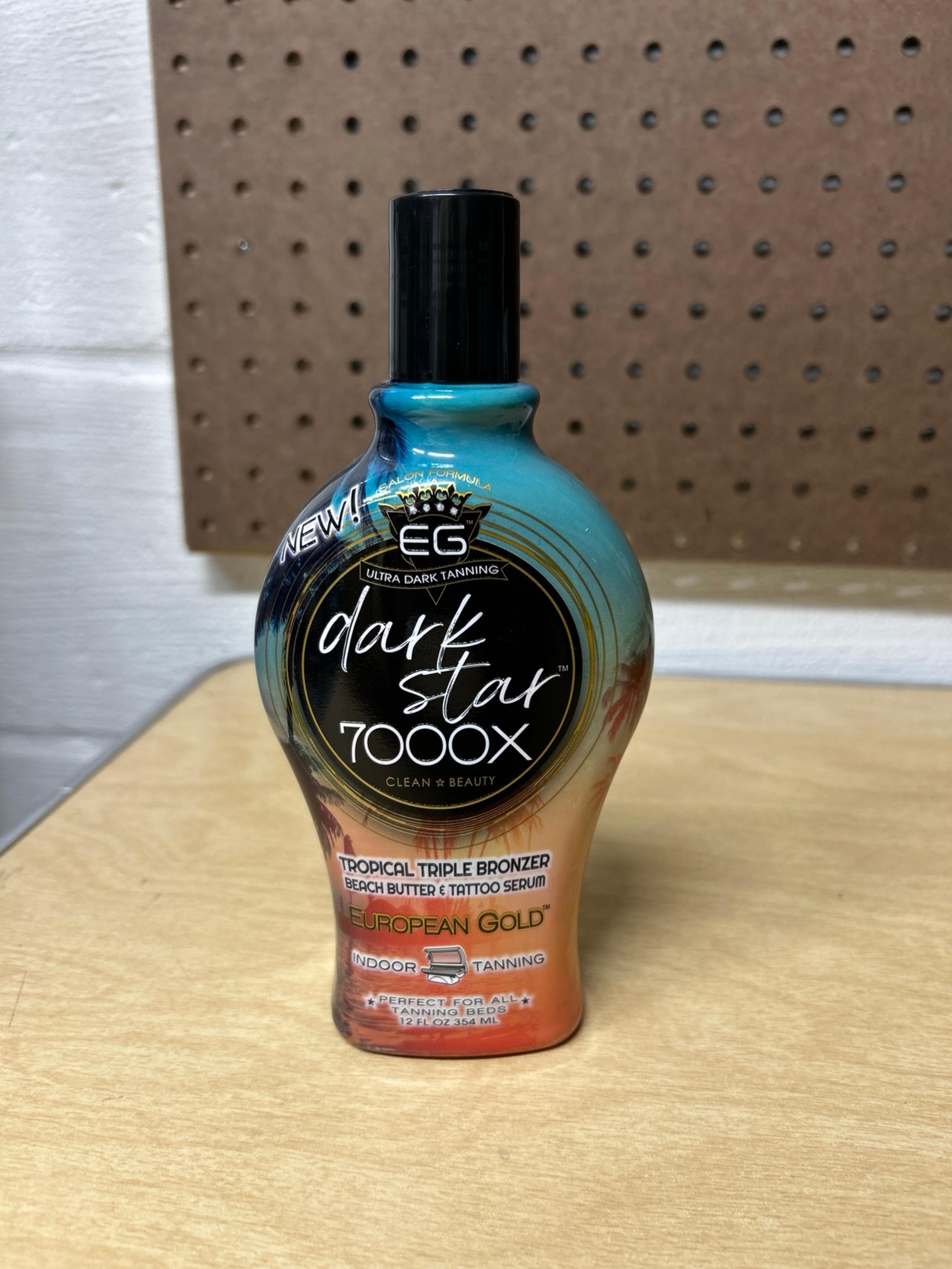 European Gold Dark Star 7000x Indoor Tanning Bed Lotion 12 oz Tattoo Protection.