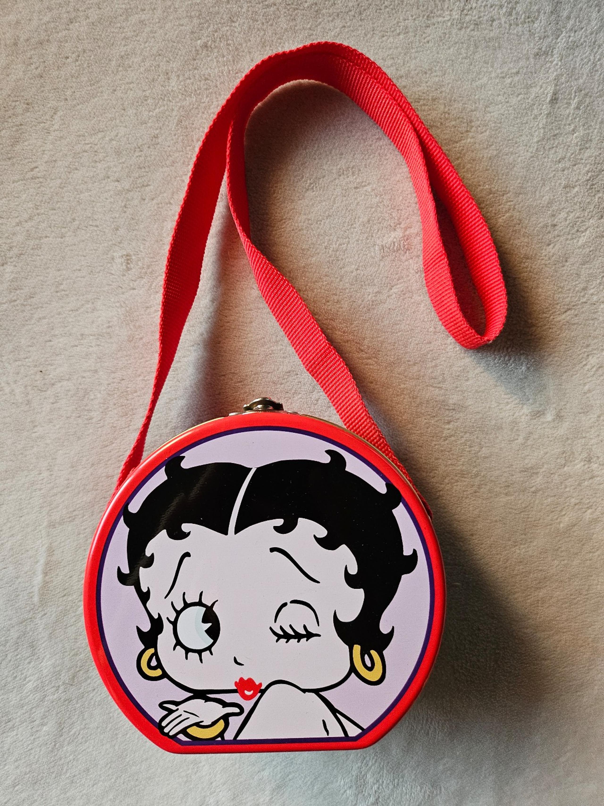 Vintage 90s style movies  Betty Boop Metal Tin Purse Red Strap 1998 Collectible