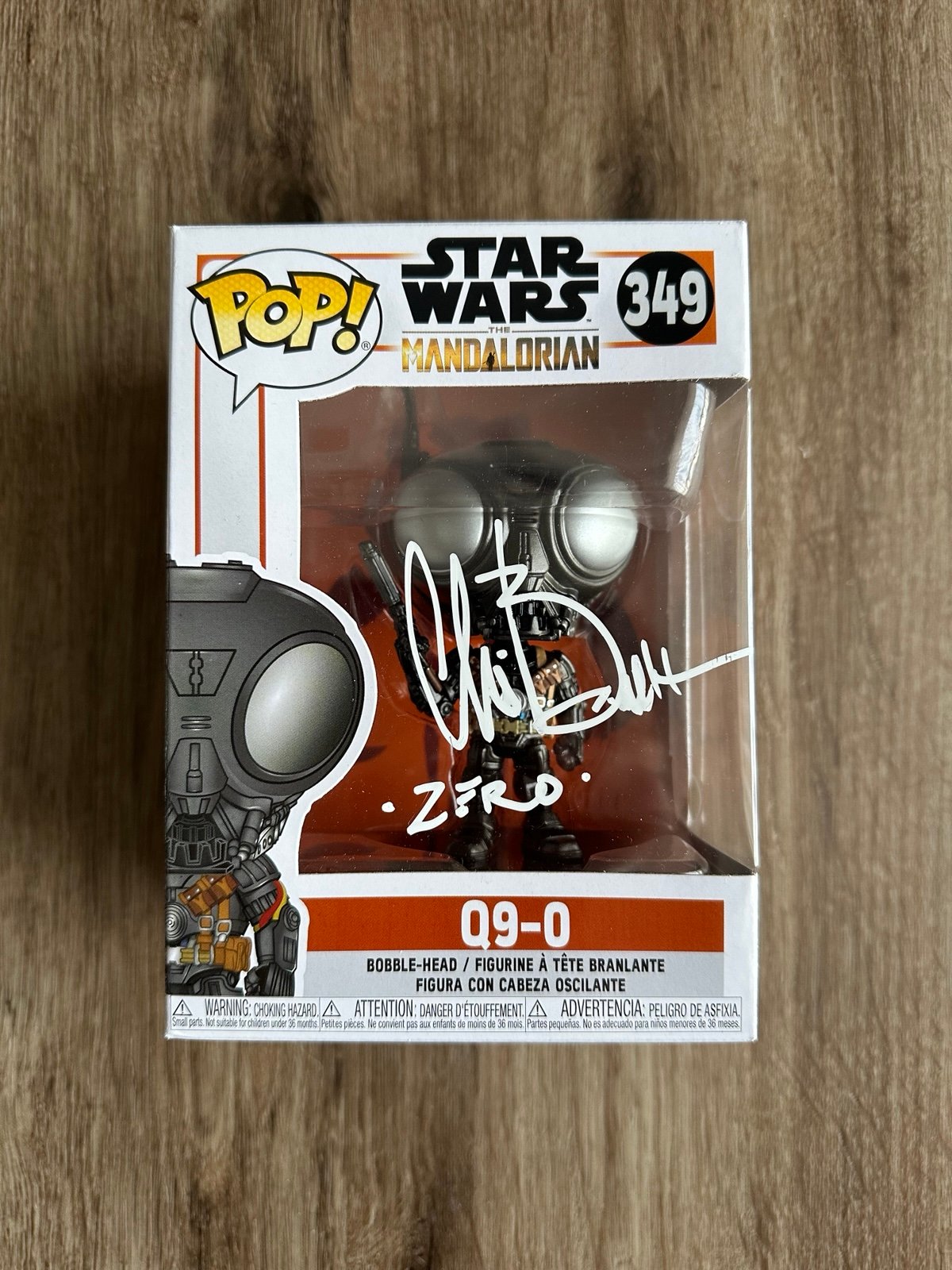 Christoper Bartlett as Q9-0 in Star Wars: The Mandalorian Signed Funko POP! #349