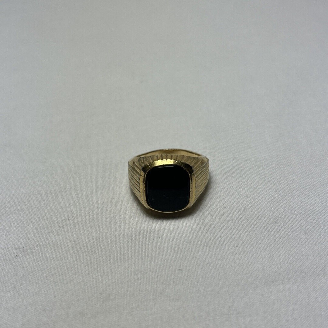 Vintage Vargas Mens 18k GE Onyx Size 7.75