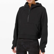 LULULEMON Hoodie Sweatshirt Jacket Women M/L Scuba Oversized 1/2 Zip Black
