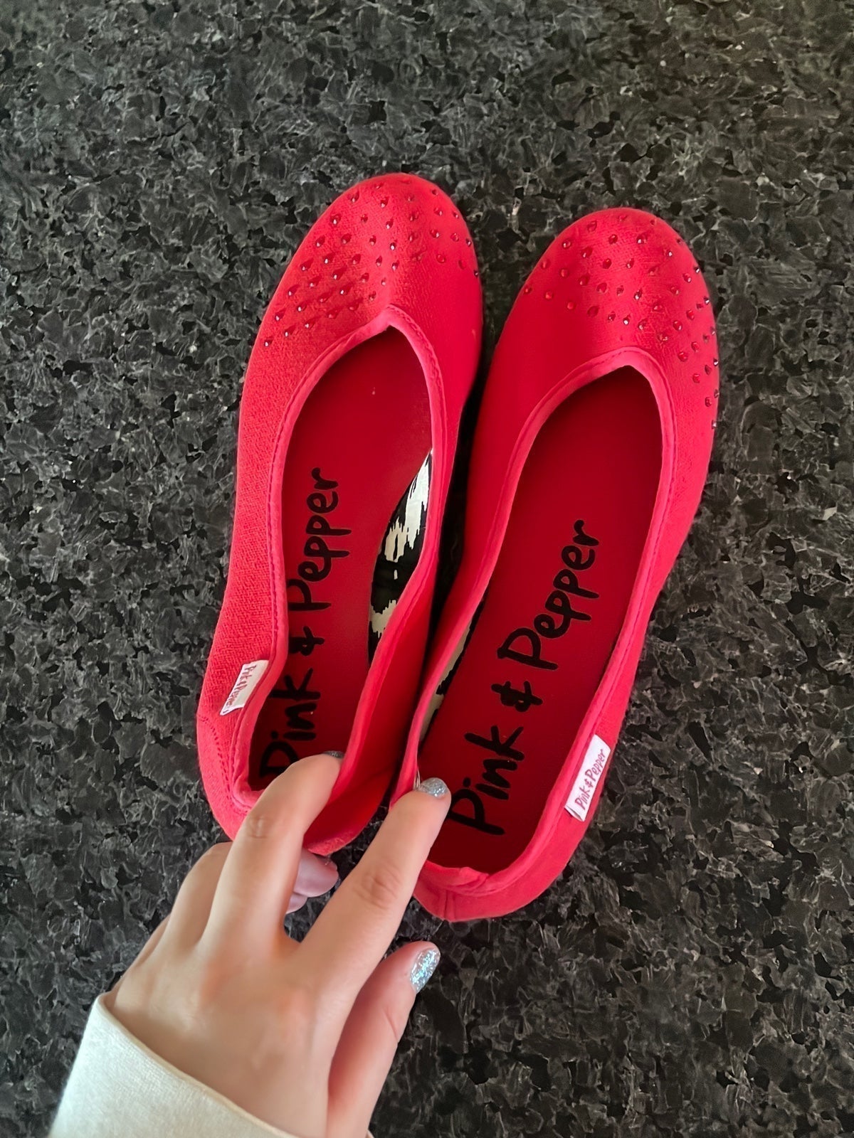Pink & cheap pepper shoes