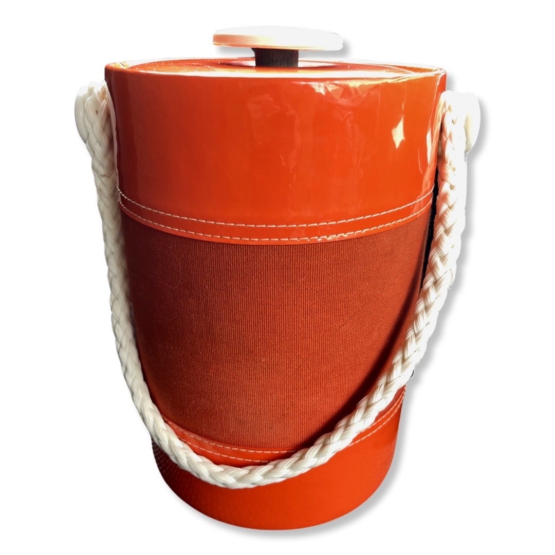 Vintage Mid-Century Modern George’s Briard Orange Ice Bucket