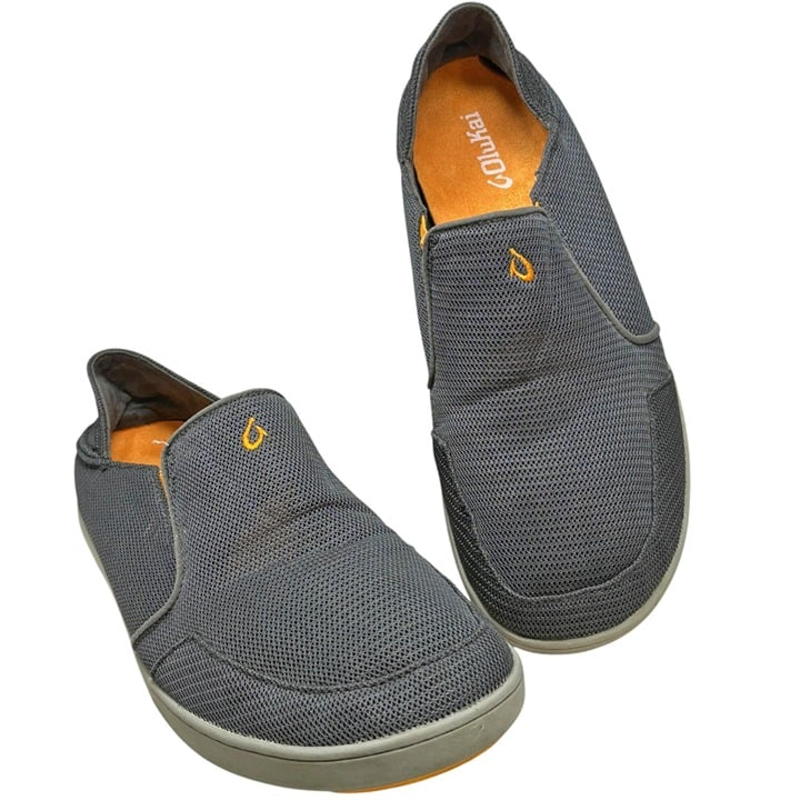 Olukai Nohea Gray Mesh  Slip On Comfort Casual Shoes