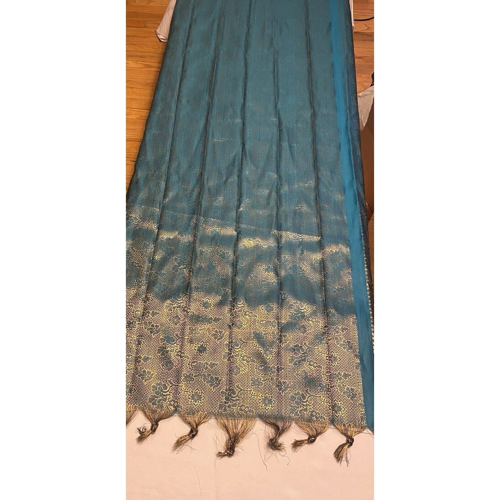 Indian table runner / scarf or saree? - hand made...stunning color!