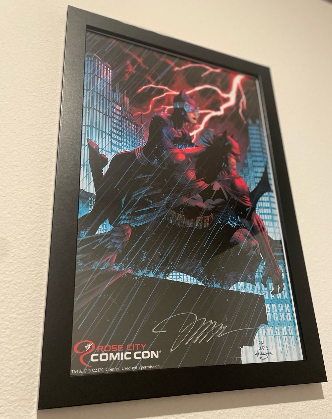 Batman Print Signed by Jim Lee Rose City Comic Con 2022