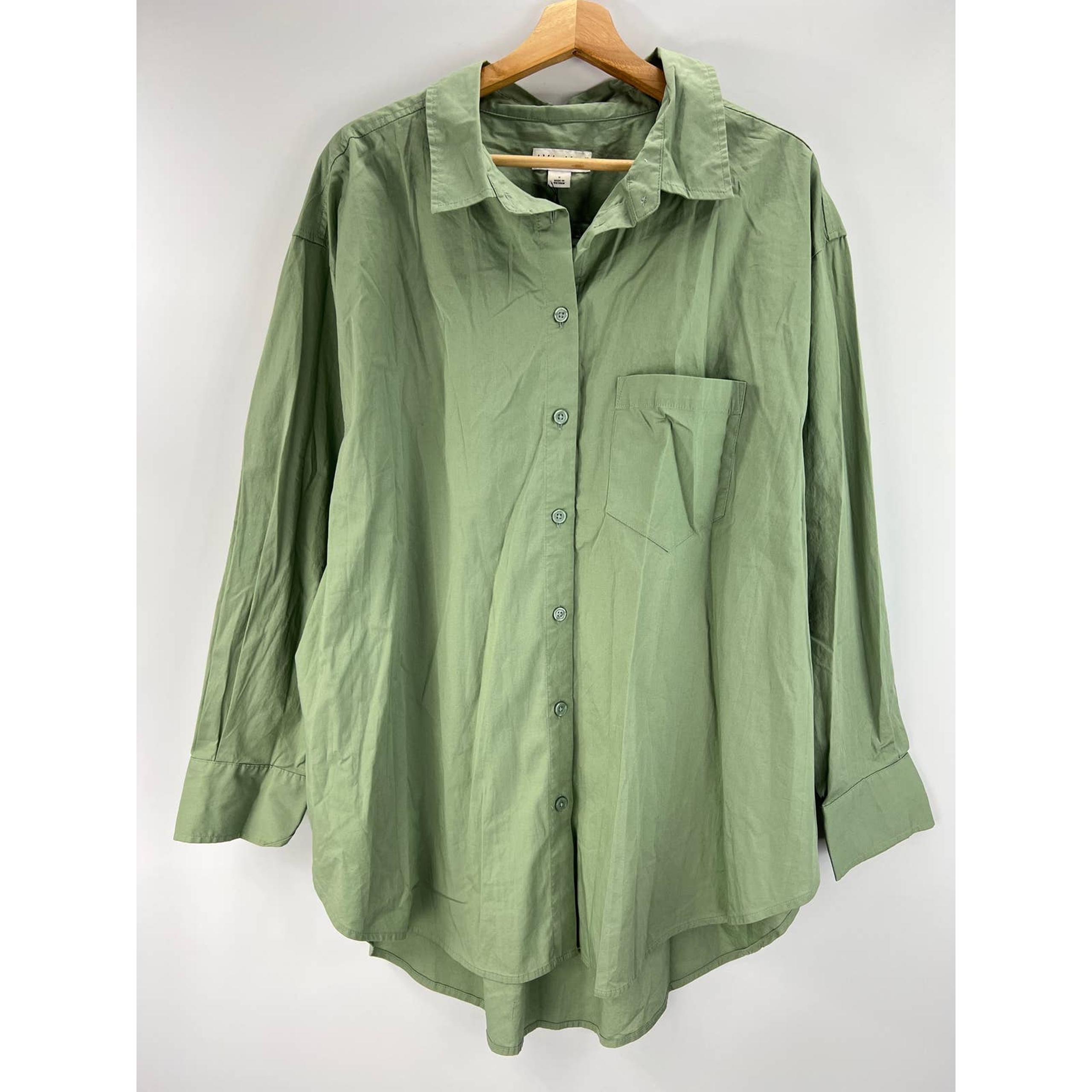 Size XXL Women's Long Sleeve Button Down T-Shirt - Ava & Viv #2268