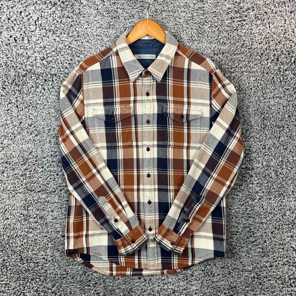 Outerknown Shirt Adult Medium Plaid Blanket Flannel Thick Heavy Button Up Mens M