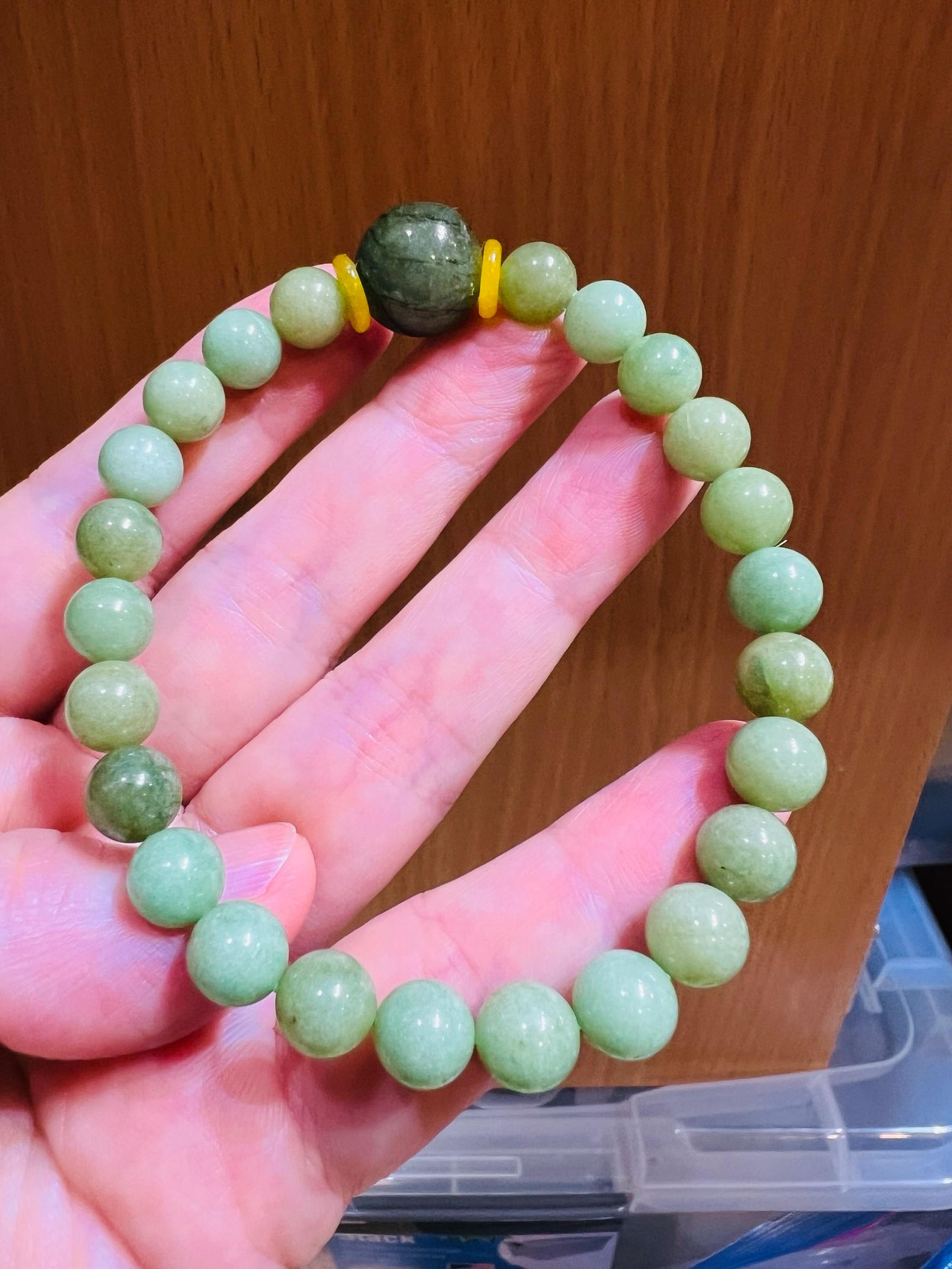 Burmese green jade bracelet