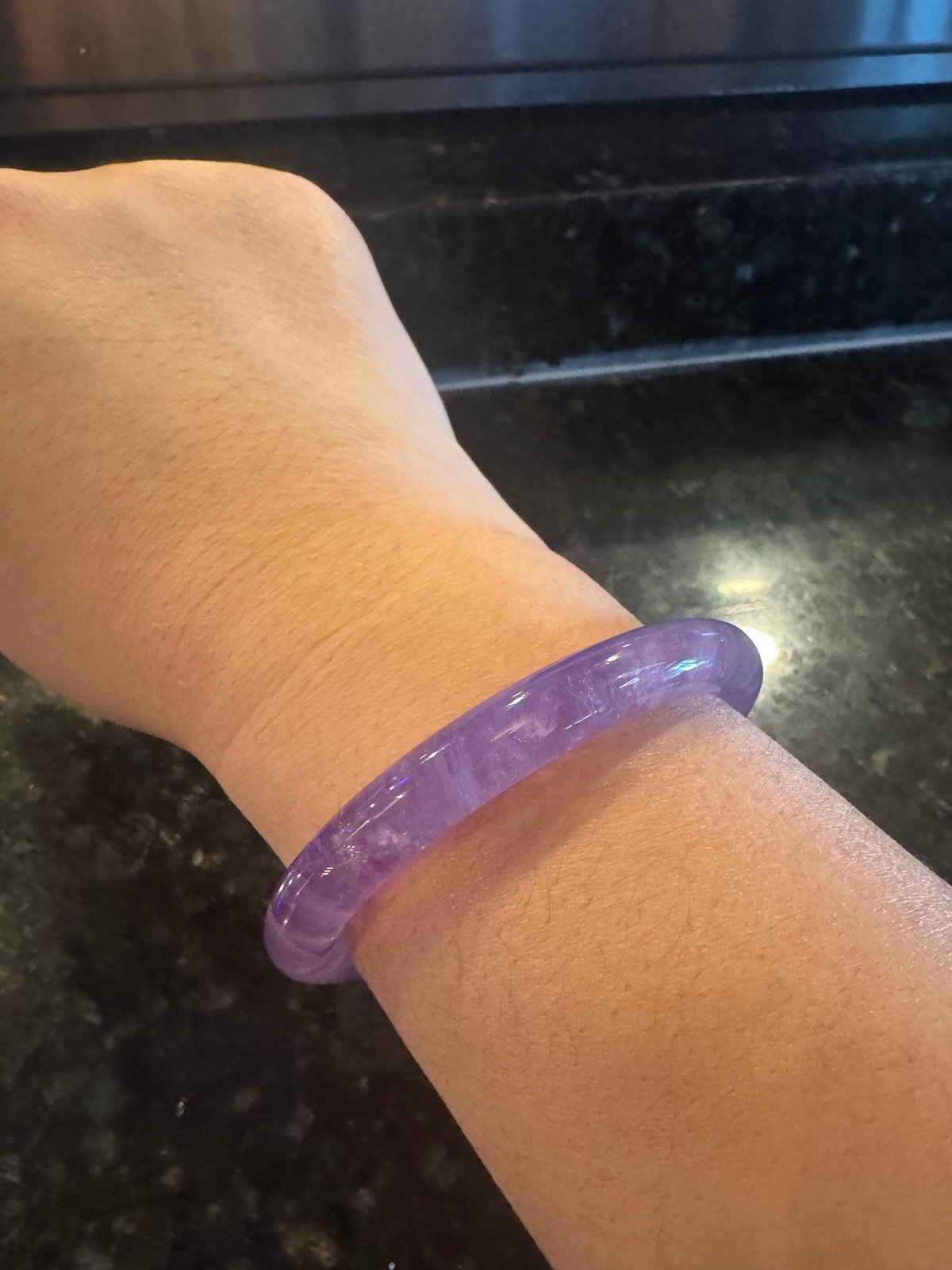 Natural Amethyst bangle bracelet