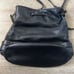 She + Lo Black Leather Bucket Shoulder Bag Purse