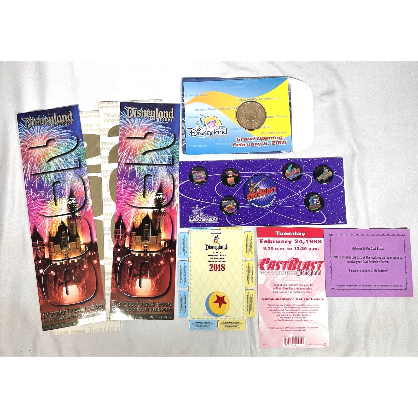 Disneyland Cast Member Exclusive Buttons Voucher Coin NYE Team Commemorative HTF