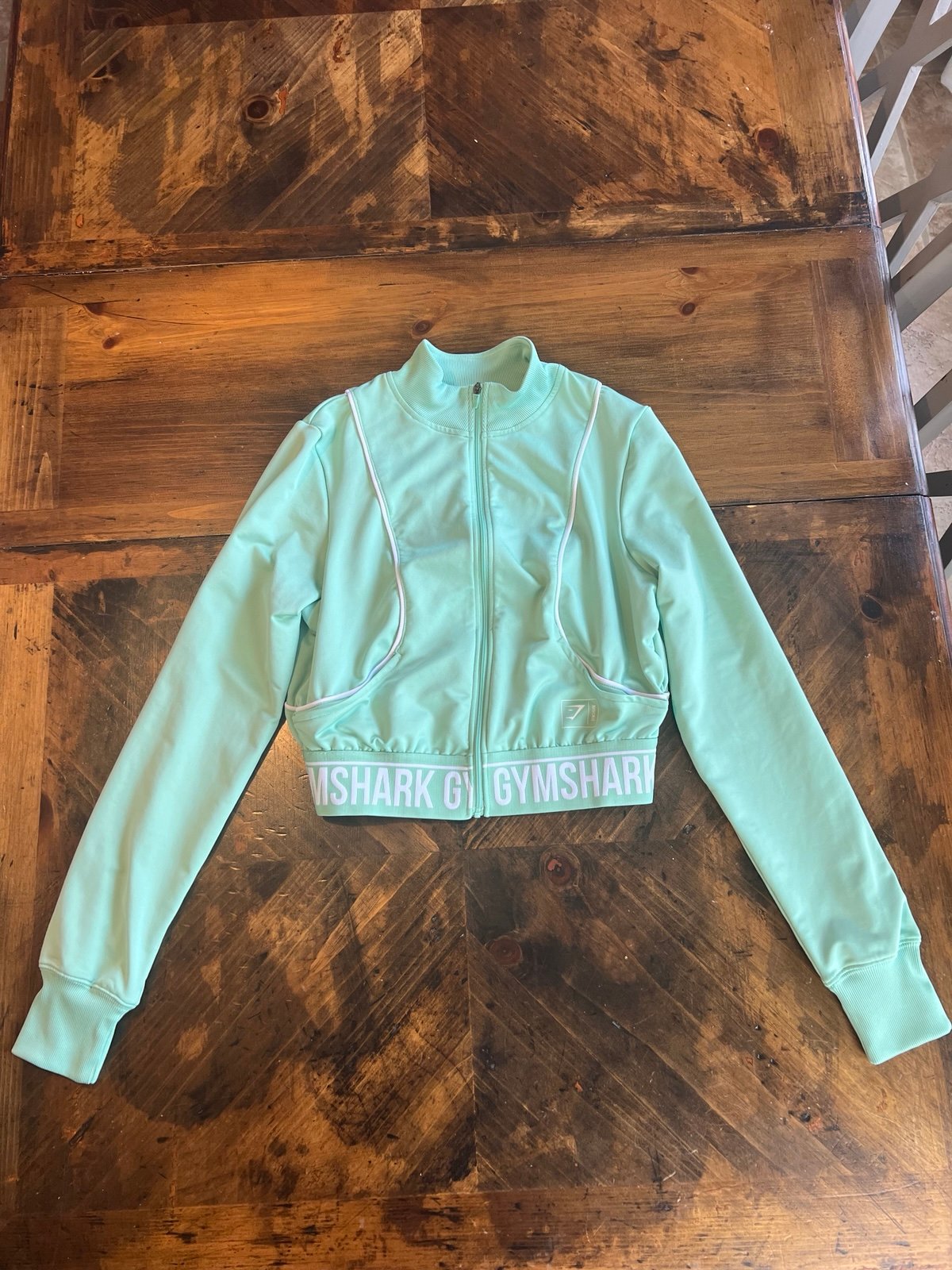 Mint Green Gymshark Cropped Jacket Women’s Size Small